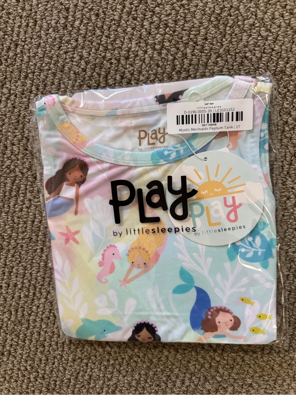 Little Sleepies Mystic Mermaids Peplum Tank Top - Pastel Multicolor